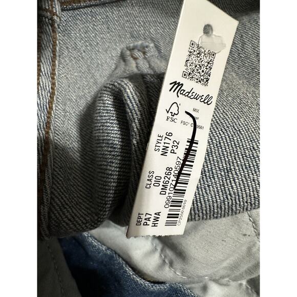 Madewell The Perfect Vintage Wide Leg Jean Full Length Size 32P Blue Wash NWT - Picture 14 of 14